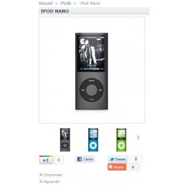 Widget Facebook, liens J'aime, Twitter, addthis Google +1... sur la page produit