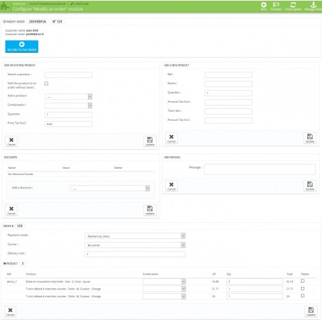 Edit PrestaShop Order